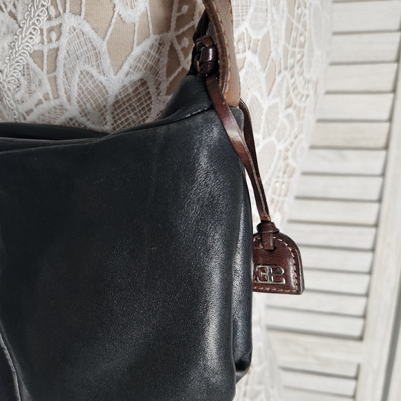 Vtg El Portal black and brown leather shoulder bag - Picture 4 of 12